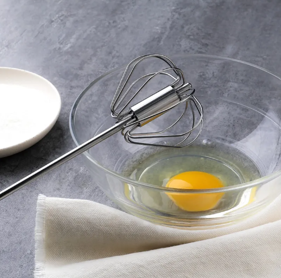 Hand Pressure Egg Beater Stainless Steel Kitchen Accessories Tools Self Turning Whisk Mixer