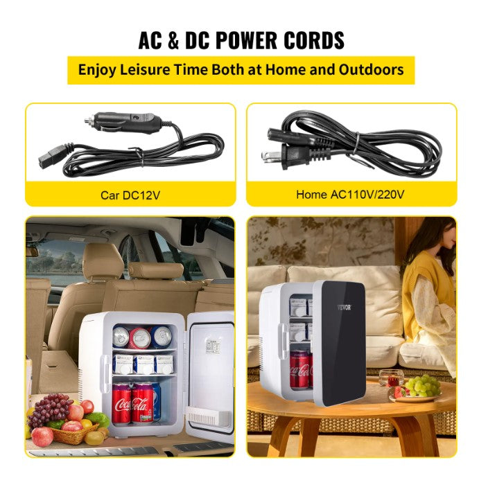 10L Mini Fridge Car Refrigerator Portable Freezer Cooler and Warmer Storing Skincare Cosmetic Food Drink for Home Car Use